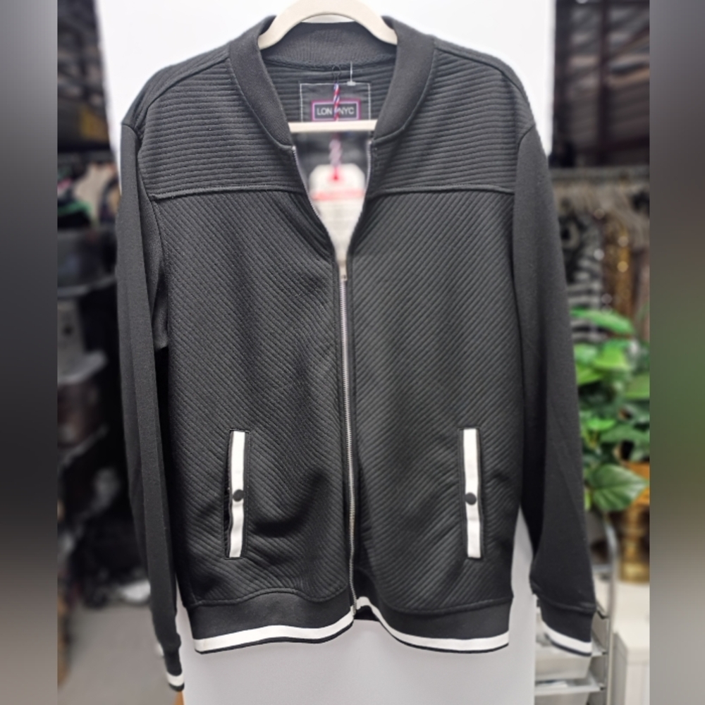 Black and White Zip-Up Jacket